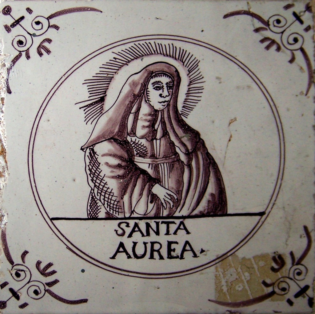 04819. Azulejos de personajes. Santos y protagonistas de tema religioso. Santa Aurea. Capilla del Nazareno de Santa María. Cádiz.